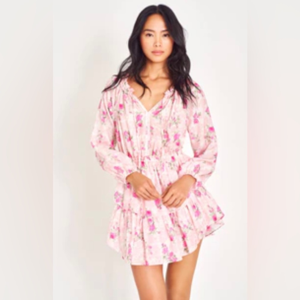 Loveshackfancy popover silk mini dress